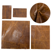 Medium Brown Cowboy Cut Pre-cuts, Grunge - Varmint Brown (2-3oz) / 4 x 6 | The Leather Guy