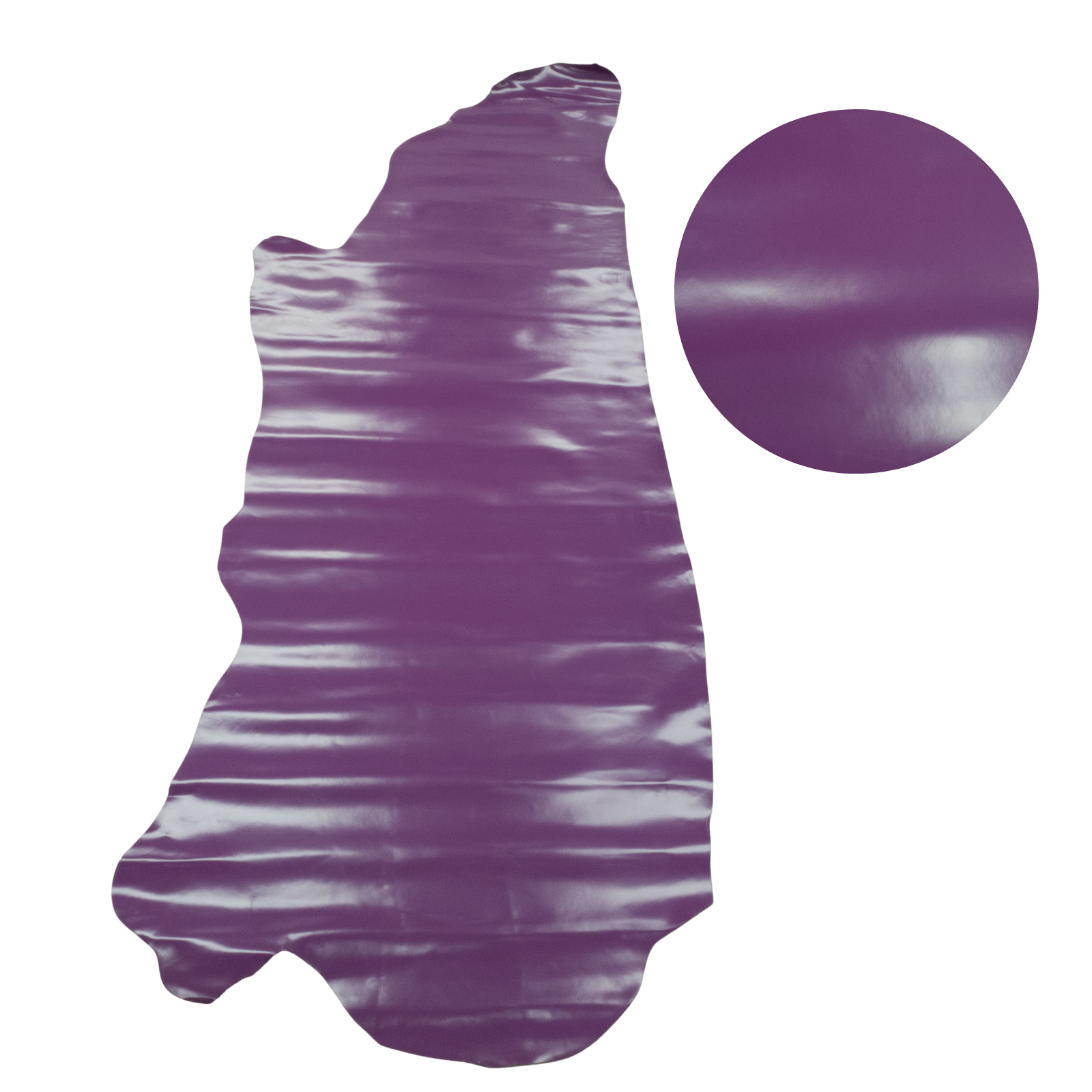 Solid Colors, Semi-Patent Cow Handbag Leather, Sides and Project Pieces, Grape Soda / Side / 24-26 Sq Ft | The Leather Guy