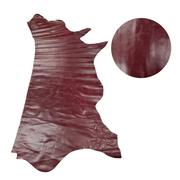 Solid Colors, Semi-Patent Cow Handbag Leather, Sides and Project Pieces, Vineyard Ruby / Side / 18-20 Sq Ft | The Leather Guy