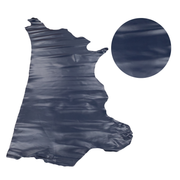 Solid Colors, Semi-Patent Cow Handbag Leather, Sides and Project Pieces, Deep Blueberry Dive / Side / 24-26 Sq Ft | The Leather Guy