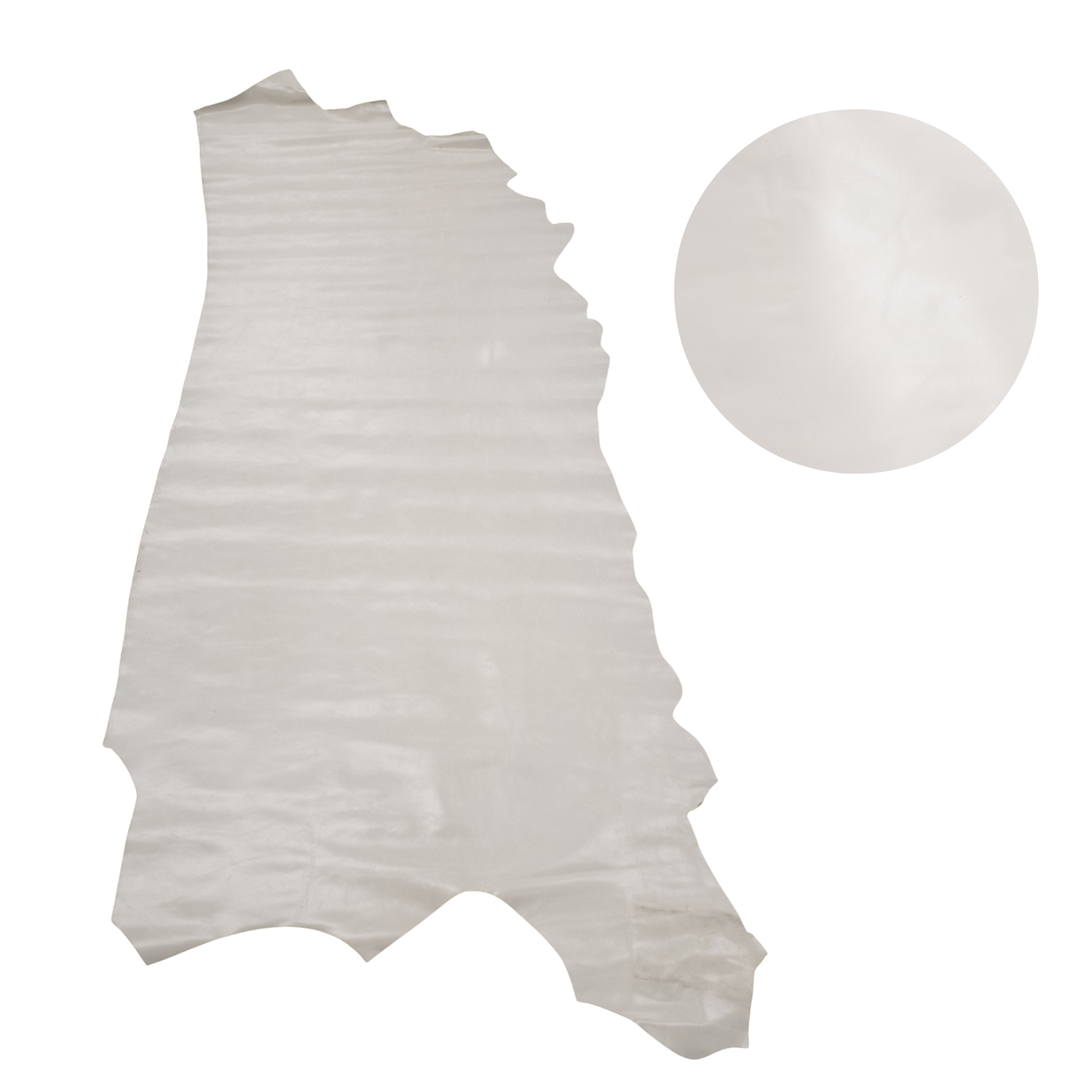 Solid Colors, Semi-Patent Cow Handbag Leather, Sides and Project Pieces, Marvelous Milk / Side / 15-17 Sq Ft | The Leather Guy