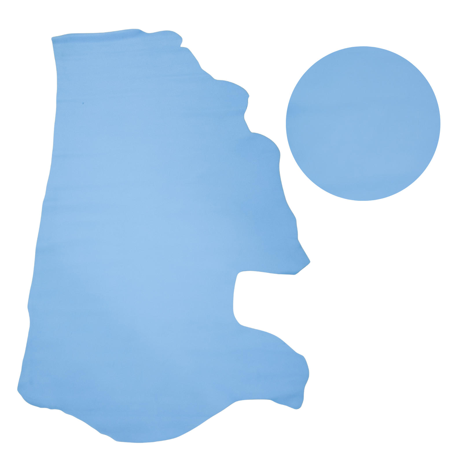 Solid Colors, Semi-Patent Cow Handbag Leather, Sides and Project Pieces, Satin Baby Blue / Side / 21-23 Sq Ft | The Leather Guy