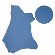Solid Colors, Semi-Patent Cow Handbag Leather, Sides and Project Pieces, Satin Silent Blue / Side / 18-20 Sq Ft | The Leather Guy