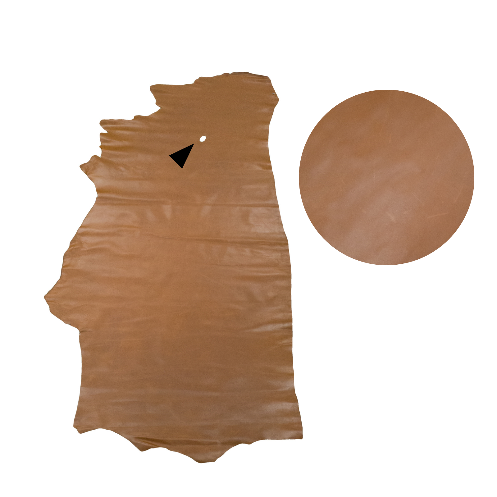 Browns, Semi-Patent Cow Handbag Leather, Sides, Sweet Caramel / 18-20 Sq Ft | The Leather Guy