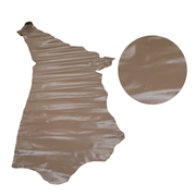 Browns, Semi-Patent Cow Handbag Leather, Sides, Fawn Beige / 21-23 Sq Ft | The Leather Guy