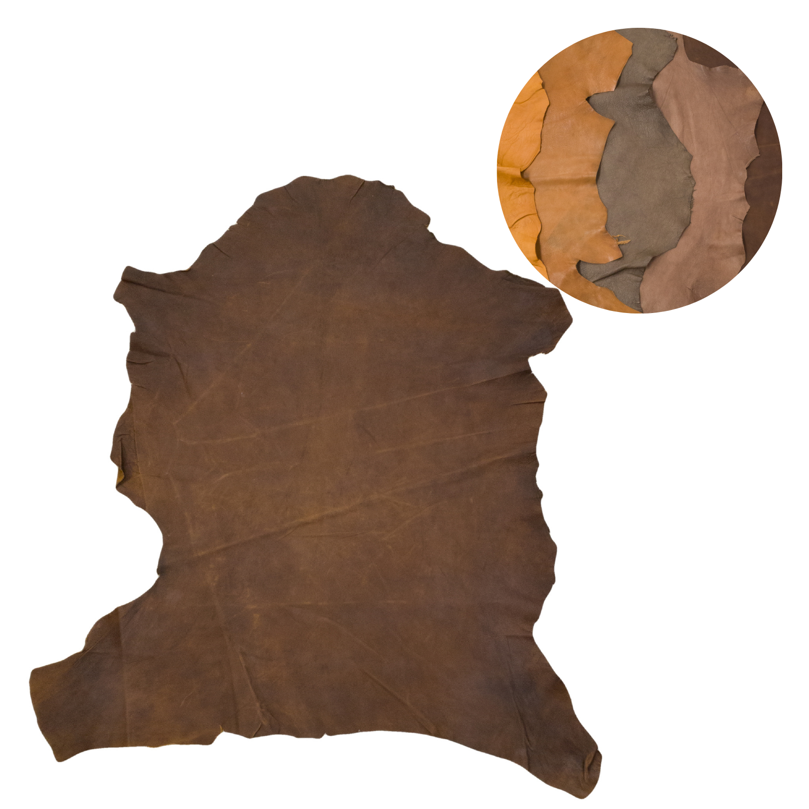 Brown Lamb, 4-9 Sq Ft, 2-3 oz, Mix Bundle, Medium Brown / 4-6 Sq Ft / Single | The Leather Guy