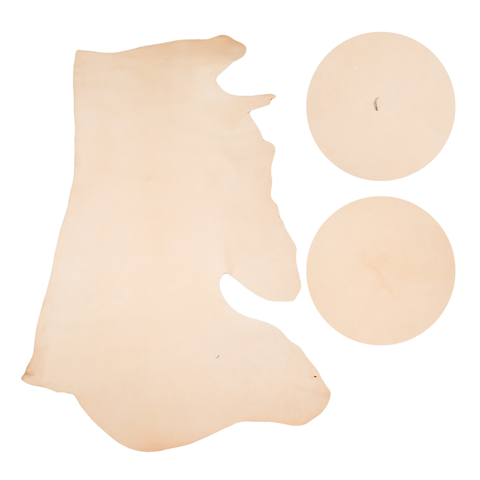 Natural, 5-6 oz, 6.5-7.5 / 18-35 Sq Ft Veg Tan Sides & Pieces, Artisans Choice, Side / 18-20 Low-Grade | The Leather Guy