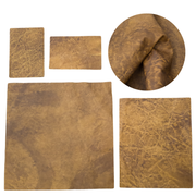 Medium Brown Cowboy Cut Pre-cuts, Rustic - Drought Tan (2-3oz) / 4 x 6 | The Leather Guy