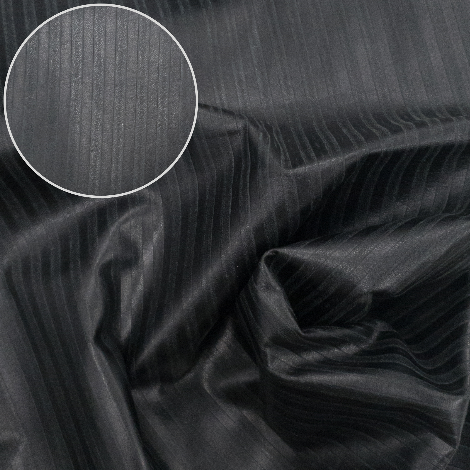 Surplus Fashion, 3-8 Sq Ft, 1-3 oz, Lamb Hides, Black Pinstripe / 5-6 | The Leather Guy
