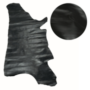 Colors, 5-10 Sq Ft, 1-2.5 oz, Cordovan Style Calf Hides, Black 1 / 9-10 Sq Ft | The Leather Guy