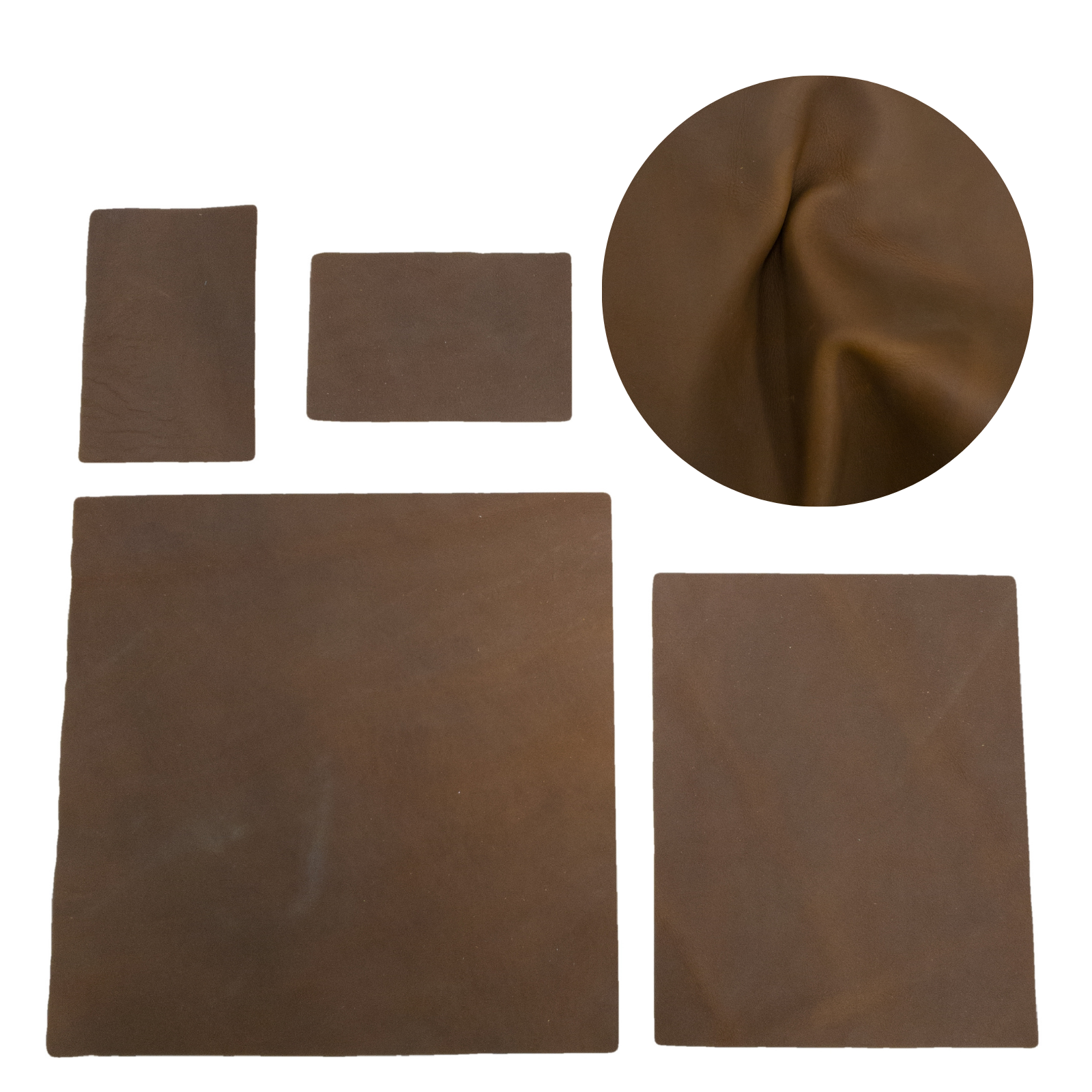 Dark Brown Cowboy Cut Pre-cuts, Regular - Bull Riding Brown (4-5oz) / 4 x 6 | The Leather Guy