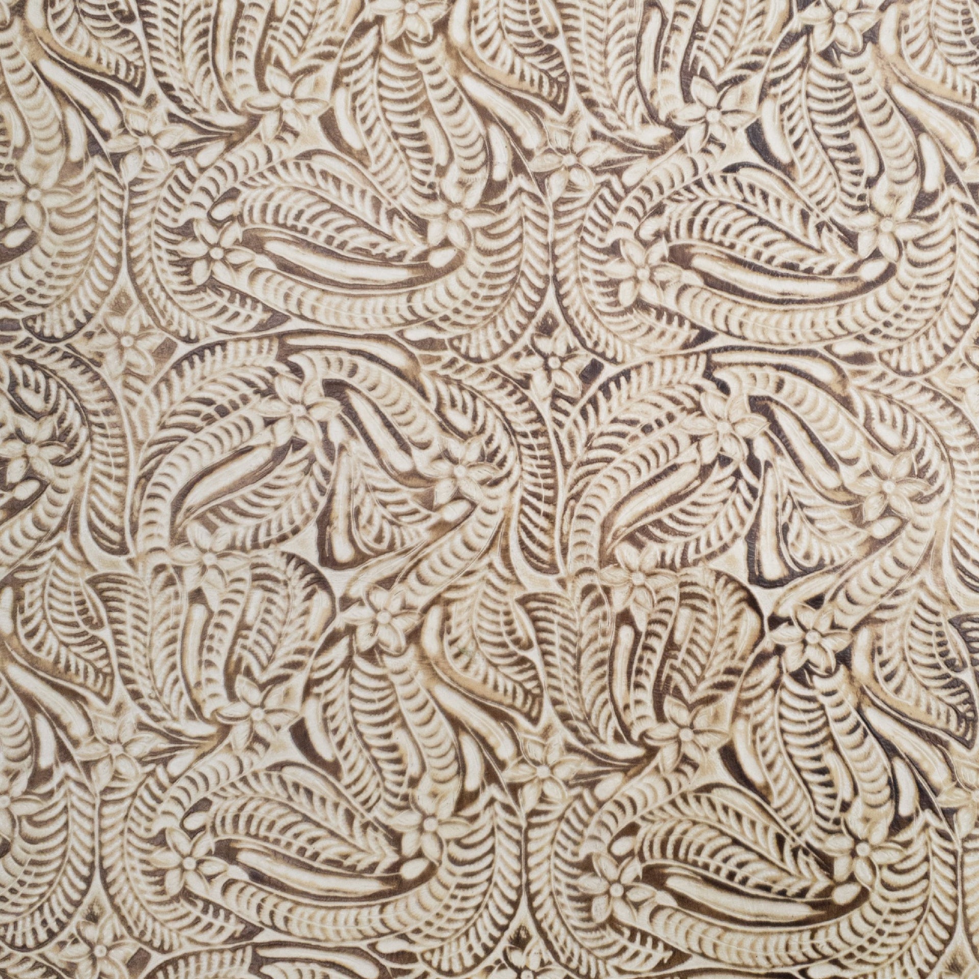 Western Cowhide Leather – 2–4 oz Embossed Grain – Large Pre-cuts, Tan/Creams / Vanilla Pheasant / 10"x10" | The Leather Guy
