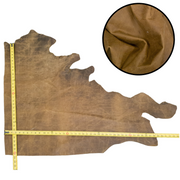 Embossed, 4-21 Sq Ft Upholstery Cowhide Project Pieces, Rustic Wood Brown / 5 / 2 | The Leather Guy