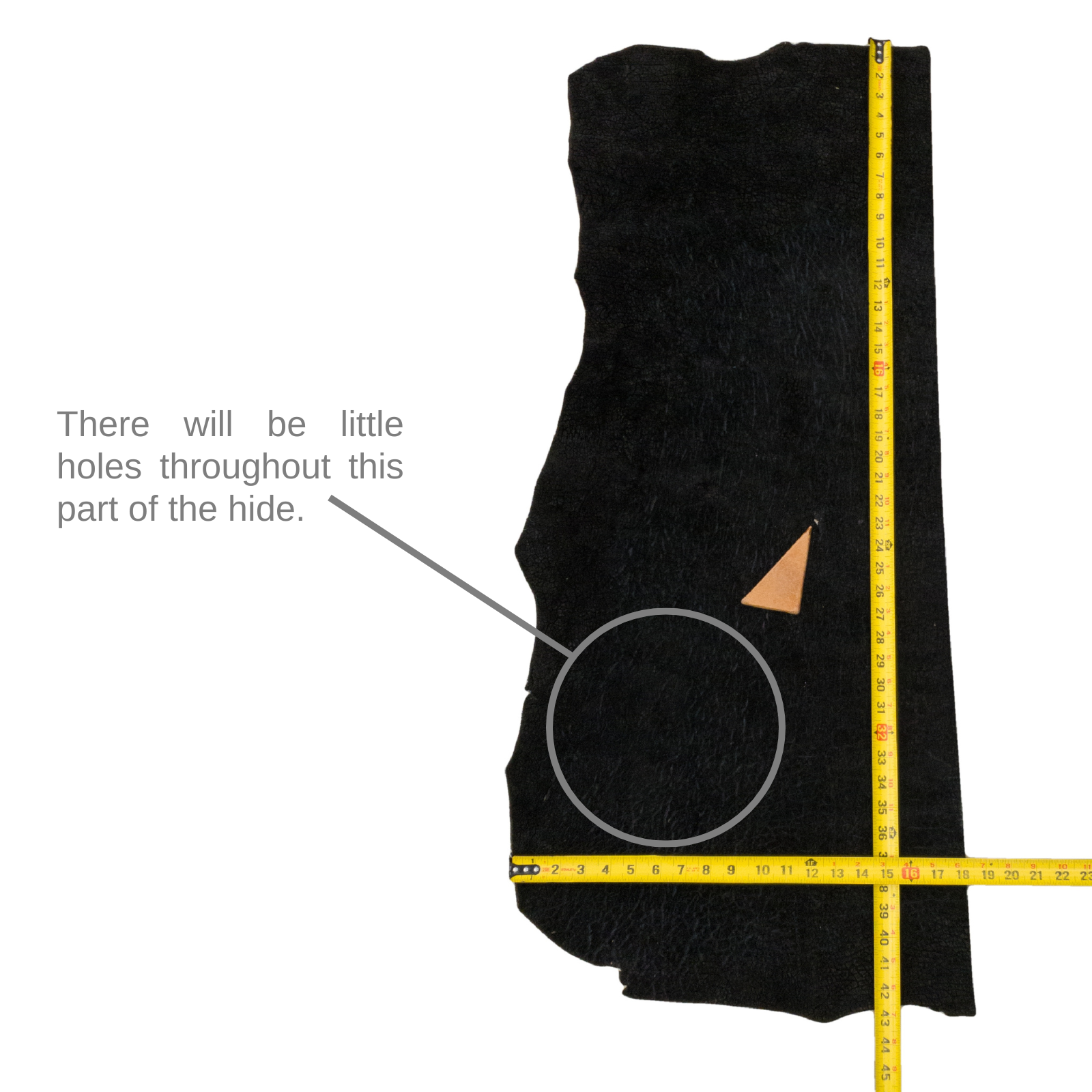 Bellowing Black, 5-6 oz, 1-4 Sq Ft, Genuine Hippo Hides, 5 / Hide 2 | The Leather Guy