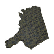 Gutsy Green Camo Playful Prints and Camo 2-3 oz Leather Cow Hides, 18-20 Sq Ft / Side | The Leather Guy