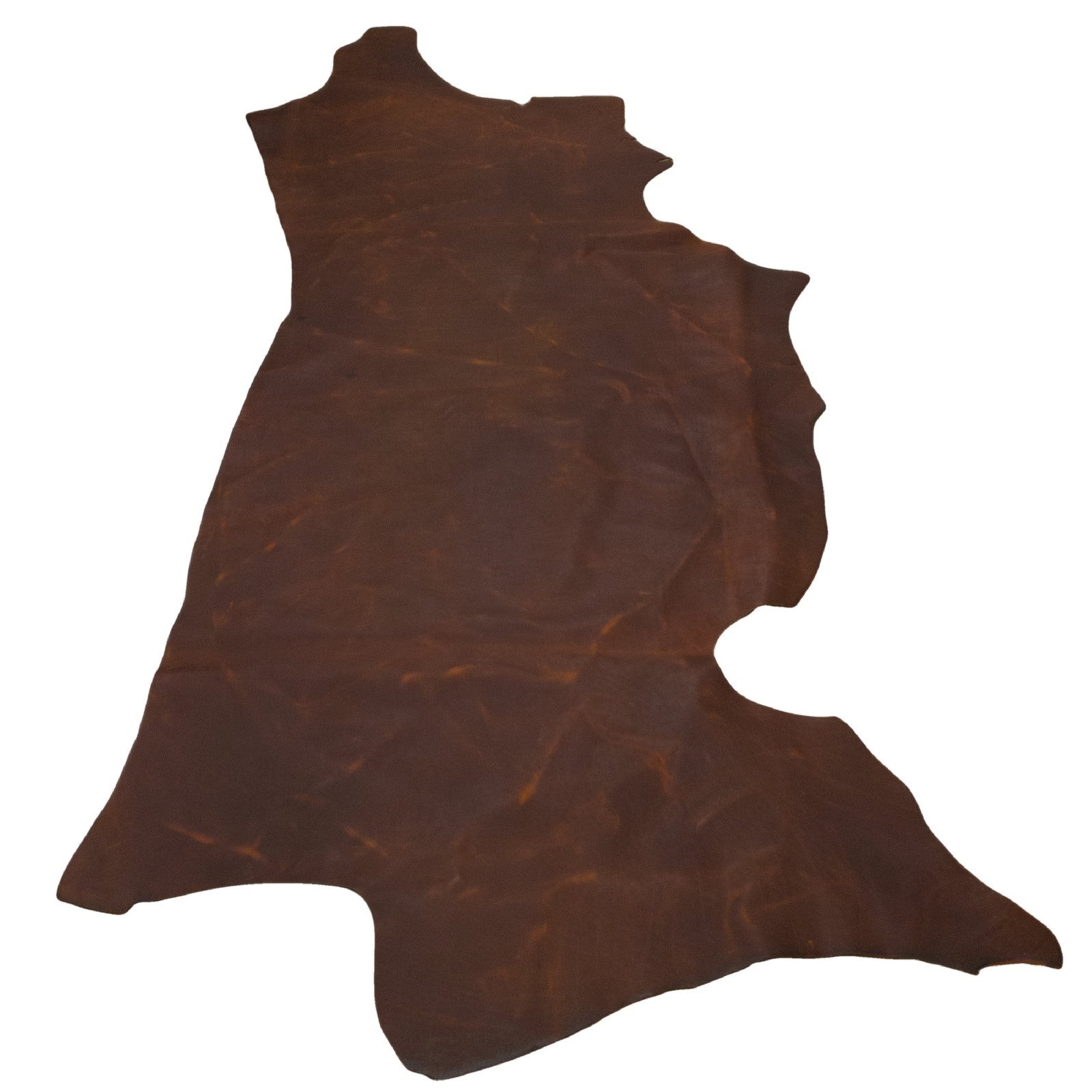 Dark Sienna Clay Canyon, Oil Tanned  Sides & Pieces, 15-17 Square Foot / Side | The Leather Guy