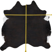 Bi-Color Dark Brown/Off White 66" x 68" Cowhide Rug,  | The Leather Guy