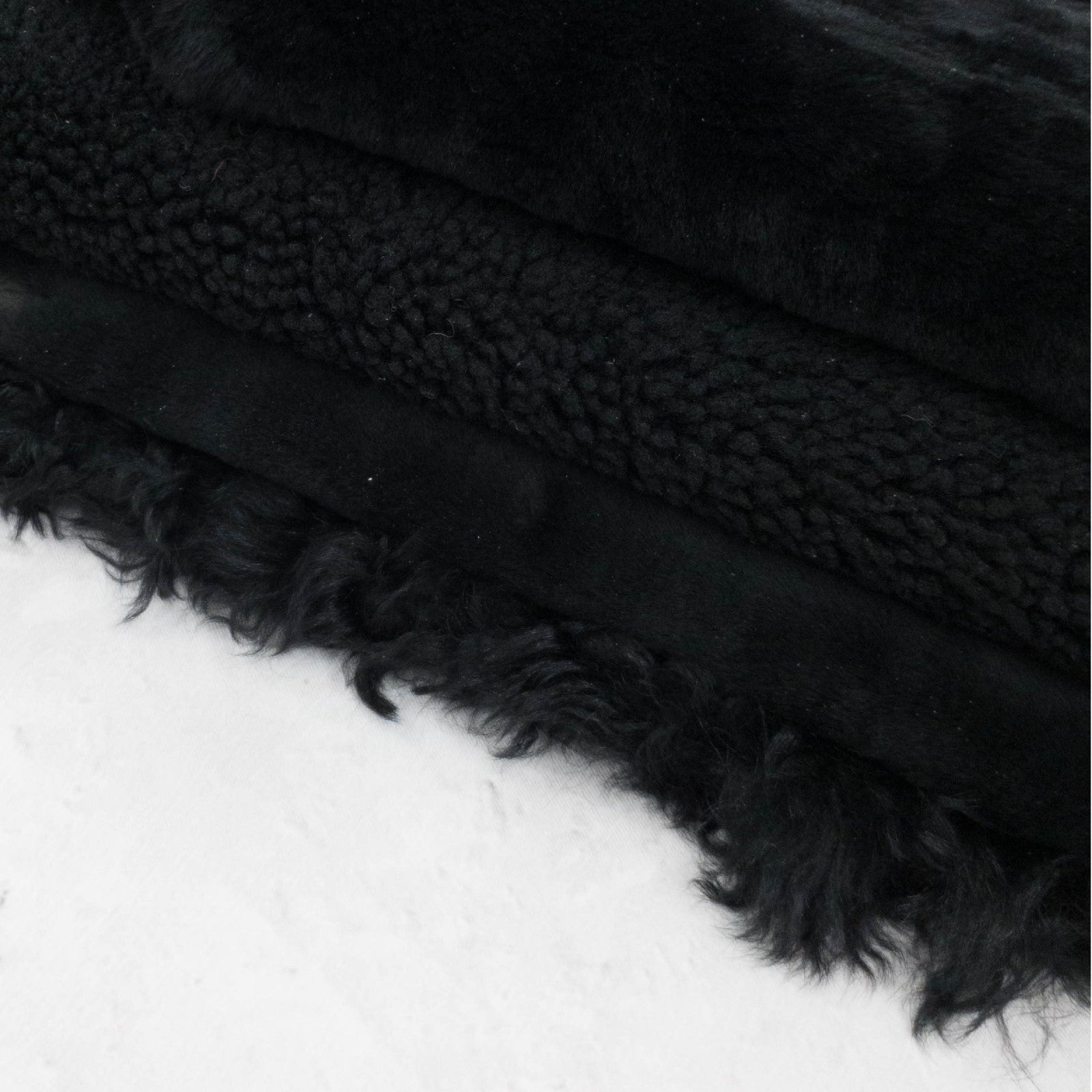 Black, 1-3+ Sq Ft, Sheepskin Shearling Hides,  | The Leather Guy