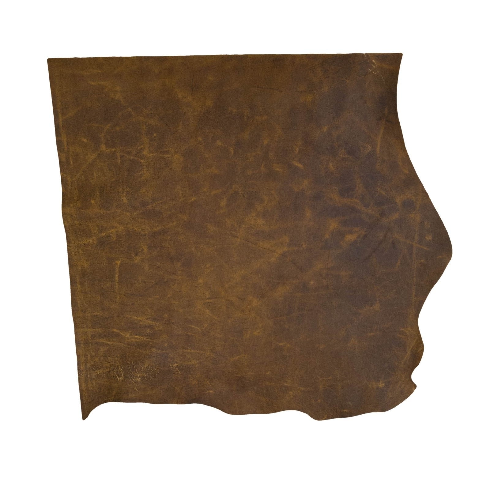 Golden Acorn Brown, 6.5-32 SqFt, 2-3 oz, Pull up Sides & Pieces, Crazy Buffalo, 6.5-7.5 / Project Piece (Bottom) | The Leather Guy
