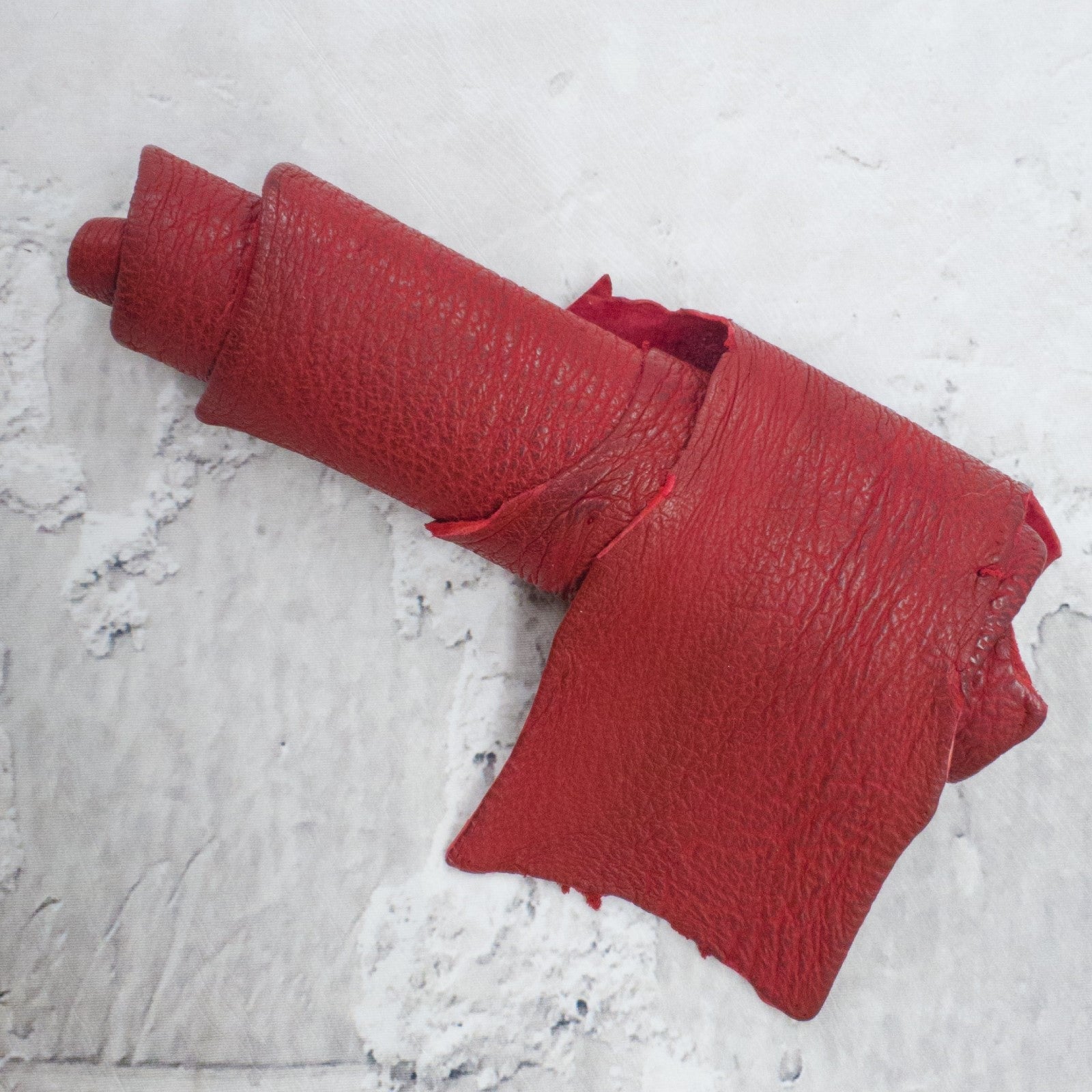 Crimson Red, 3-4 oz, Genuine Japanese Shark Pieces,  | The Leather Guy