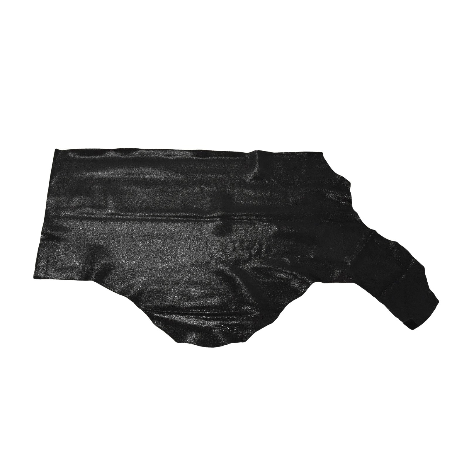 Metallic Black Sizzling Stingray 2-3 oz Cow Hides, Bottom Piece / 6.5-7.5 Sq Ft | The Leather Guy