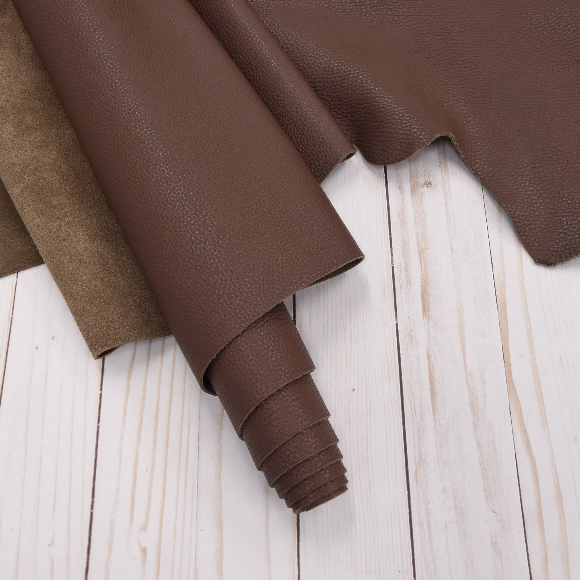 Seattle Roast Brown Tried n True 3-4 oz Leather Cow Hides,  | The Leather Guy