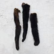 Genuine Small to Medium Animal Fur Tails, Dark Brown Mink / With Pin | The Leather Guy