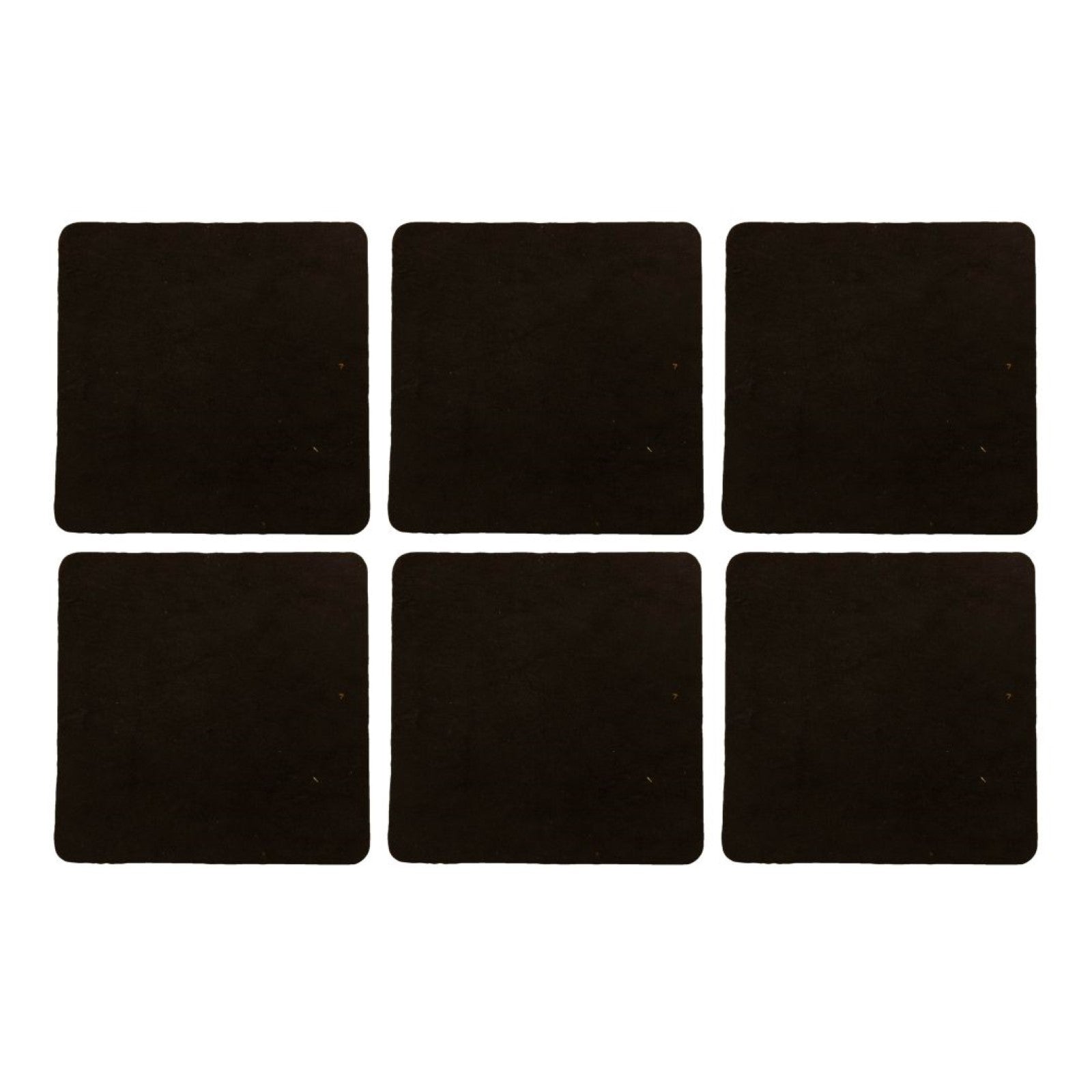 6pk 6-7oz Coaster Set, Square / Dark Brown | The Leather Guy