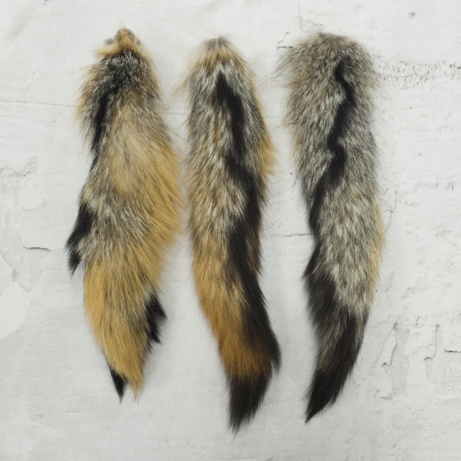 Genuine Small to Medium Animal Fur Tails, Grey Fox / With Pin | The Leather Guy