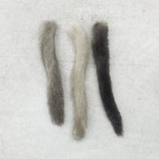 Genuine Small to Medium Animal Fur Tails, Grey Mink / With Pin | The Leather Guy