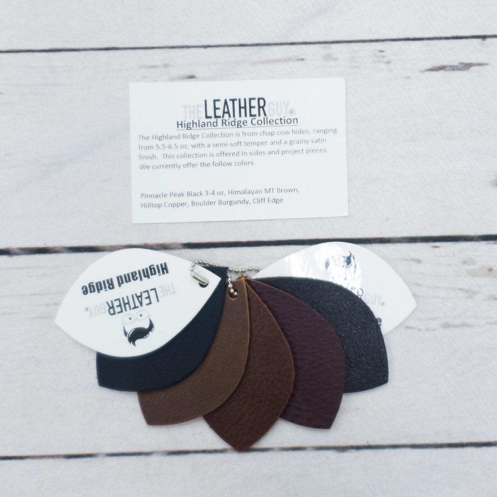 The Leather Guy Essential Leathers Sample Rings, Highland Ridge | The Leather Guy