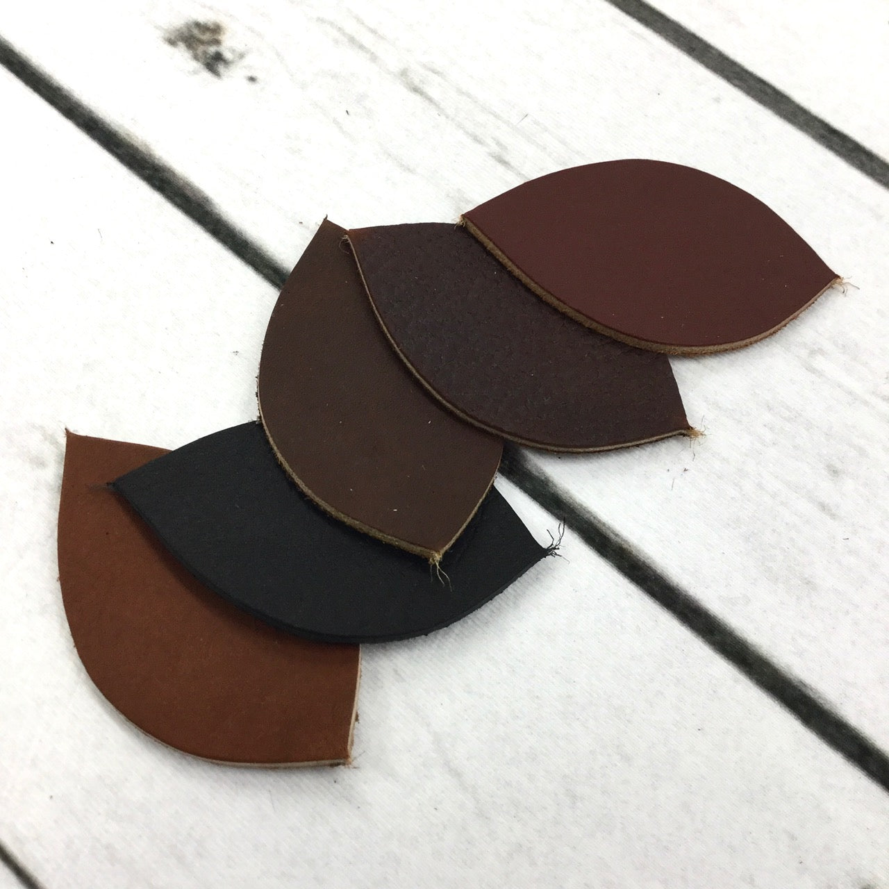 Oil Tan Summits Edge Collection Medium Leaf Earring Blanks,  | The Leather Guy