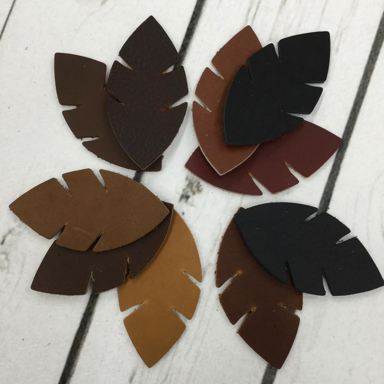 Oil Tan Summits Edge Collection Palm Leaf Earring Blanks,  | The Leather Guy