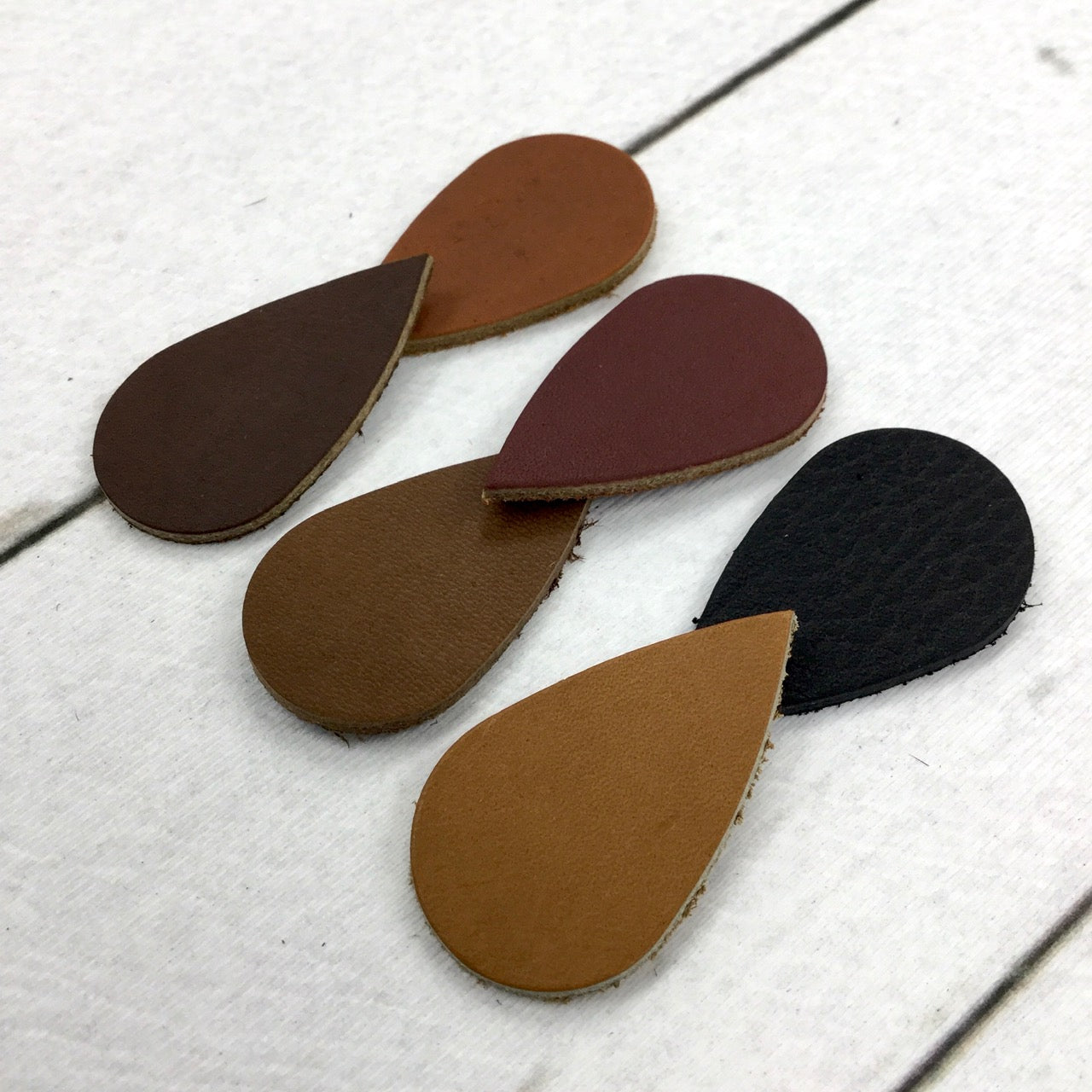 Oil Tan Summits Edge Collection Mini Teardrop Earring Blanks,  | The Leather Guy