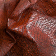 Croc Embossed, 3-4 oz, 7-25 sq ft, Cow Sides, Antique Croc- Red / 6.5-7.5 Sq Ft (Top) | The Leather Guy