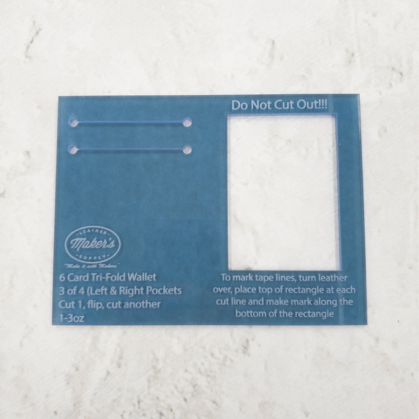 Maker's Leather Supply Billfold Acrylic Template Set – 3-Piece Wallet Making Kit