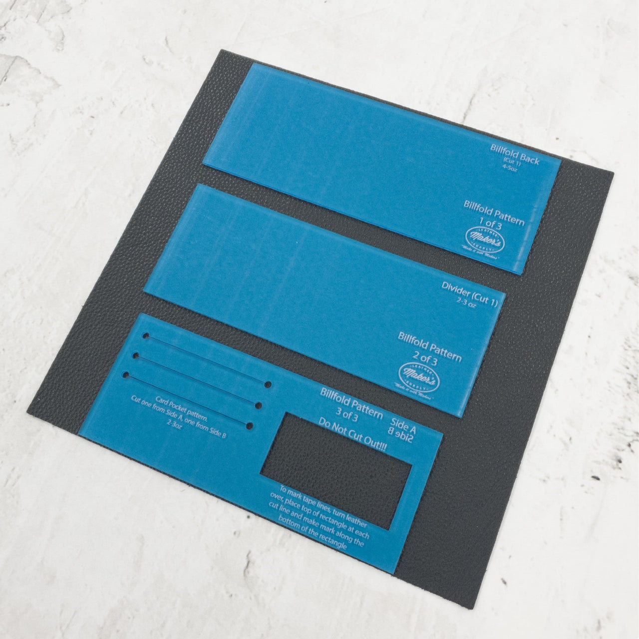 Maker #39 s Leather Supply Billfold Wallet Template Set The Leather Guy