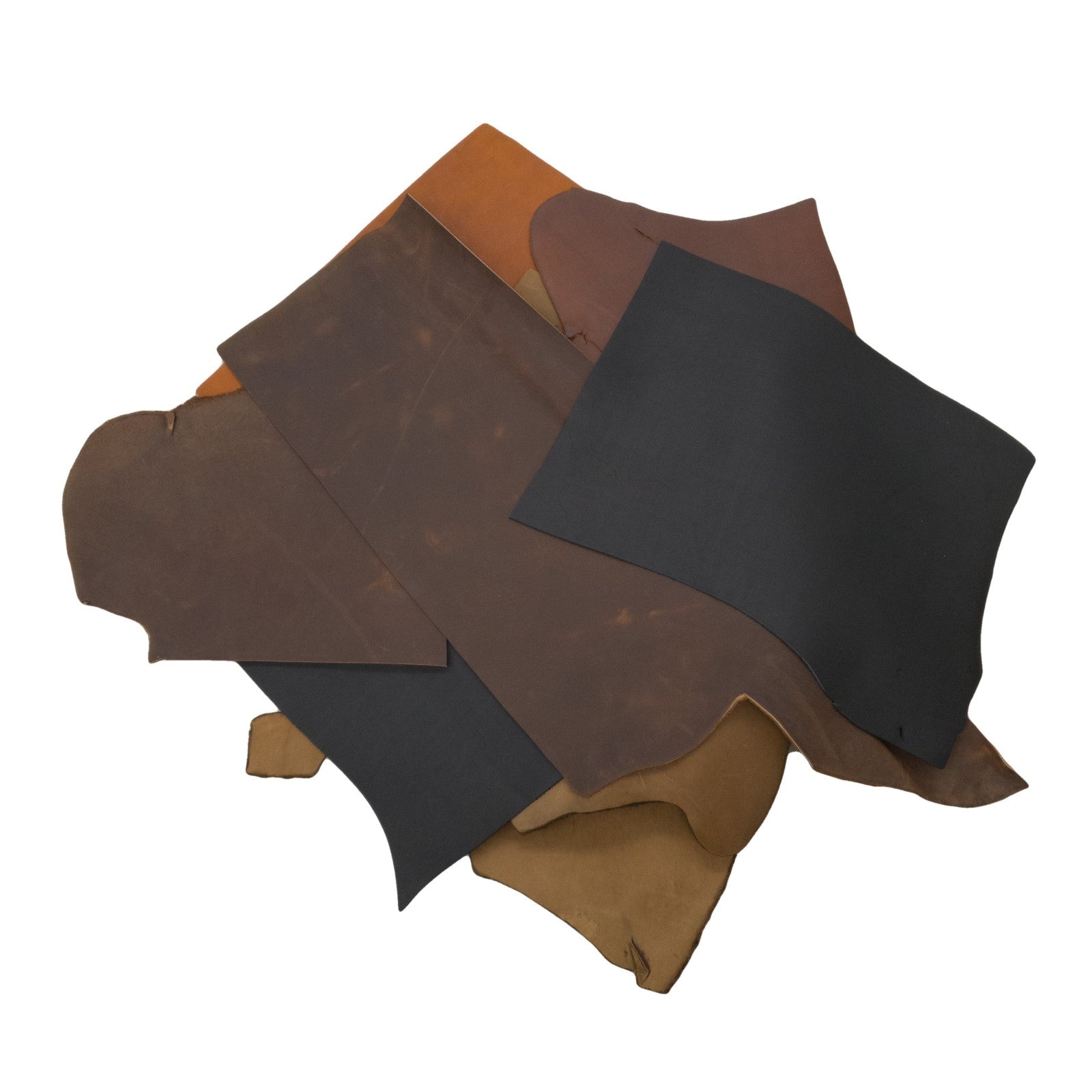 Earth Tones, 3-6 oz, Oil Tanned Remnant Bags,  | The Leather Guy