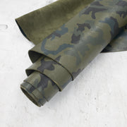 Gutsy Green Camo Playful Prints and Camo 2-3 oz Leather Cow Hides,  | The Leather Guy