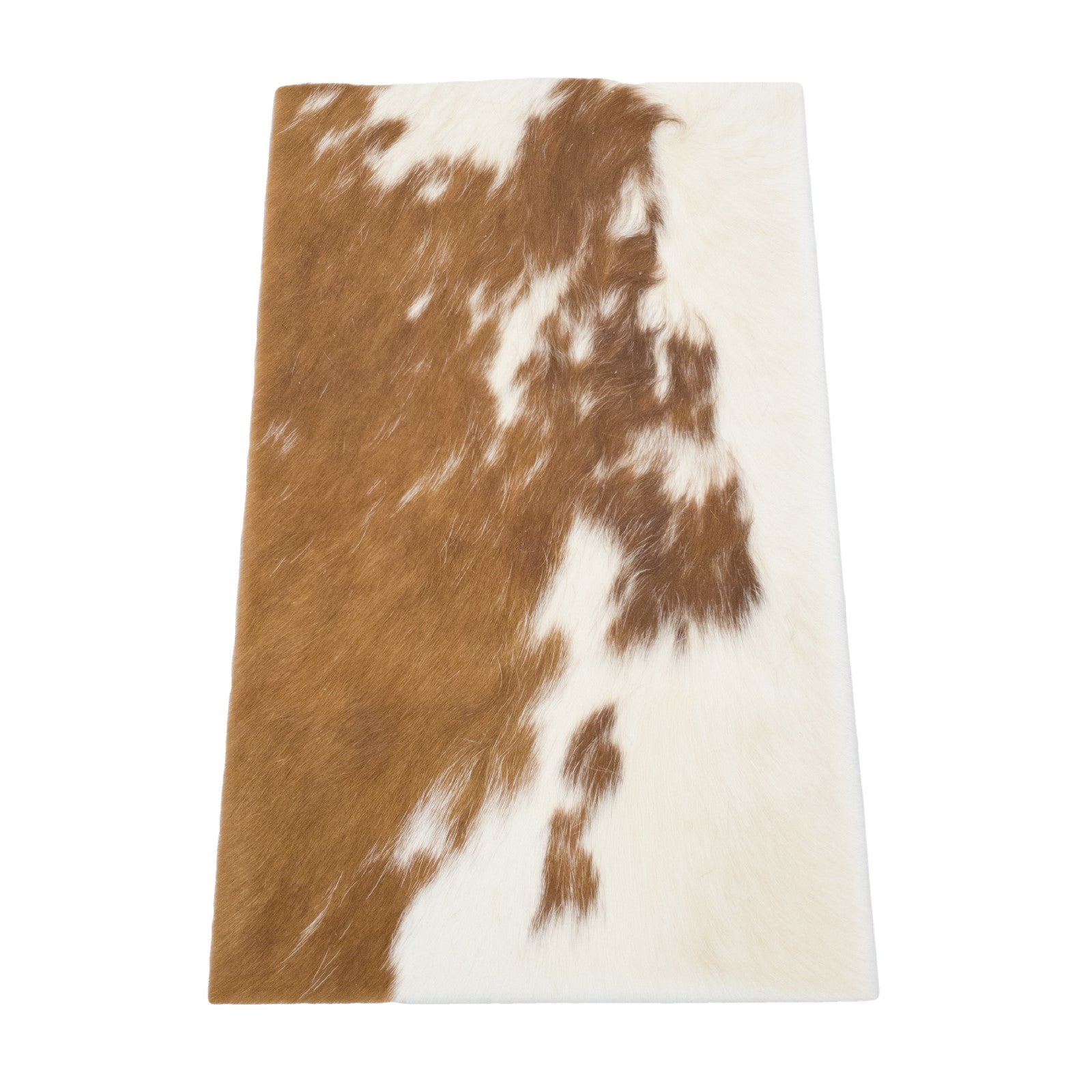 Bi-Color Medium Brown and Off-White Hair on Cow Hide Pre-cut, 20 x 12.25 | The Leather Guy