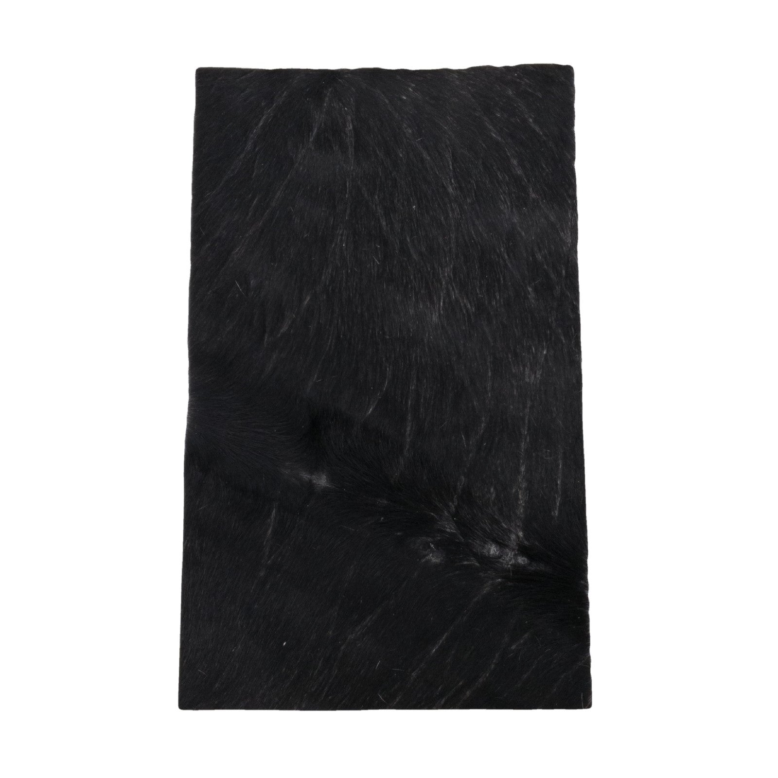 Solid Black Hair on Cow Hide Pre-cut, 20 x 12.25 | The Leather Guy