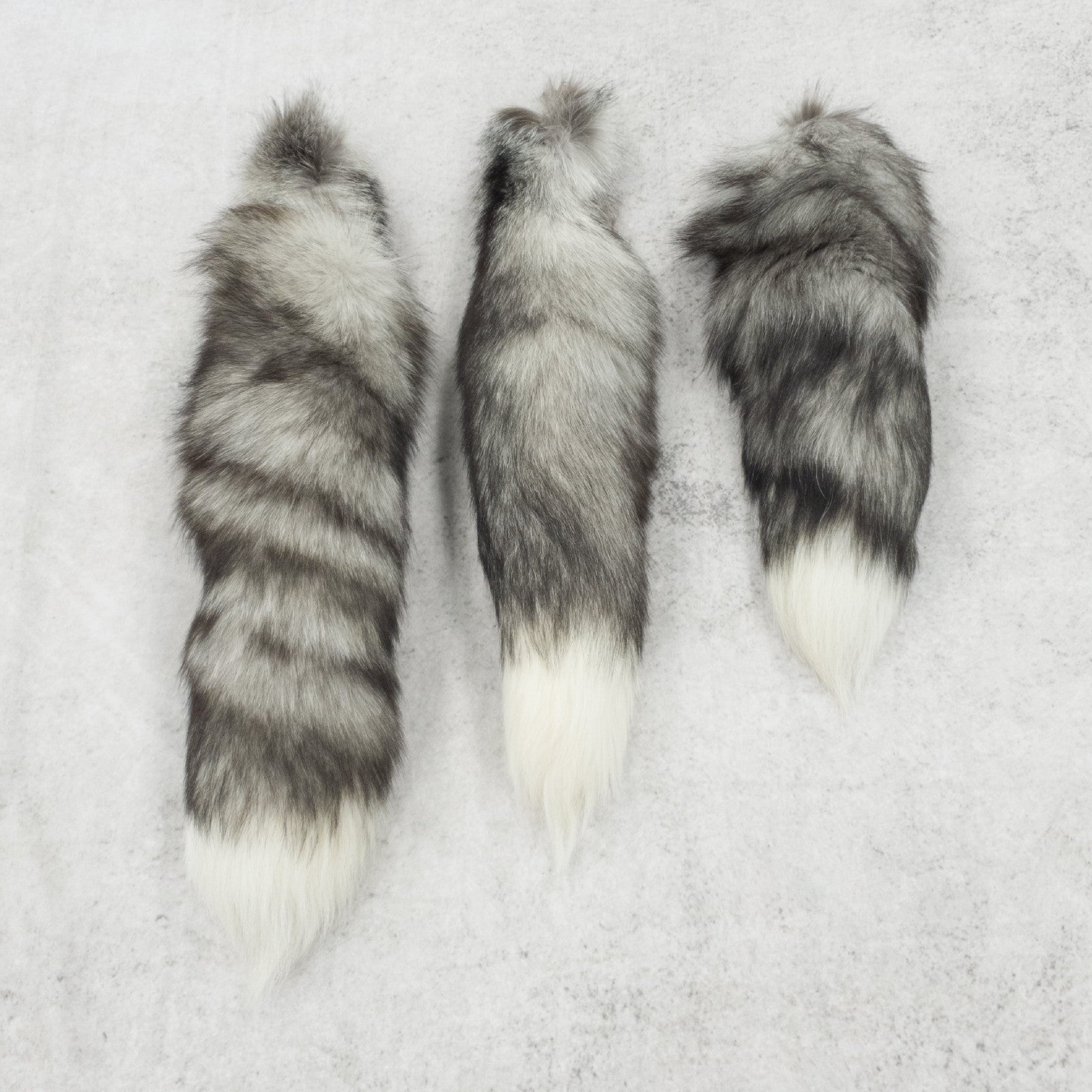 Genuine Small to Medium Animal Fur Tails, Indigo Fox / With Pin | The Leather Guy