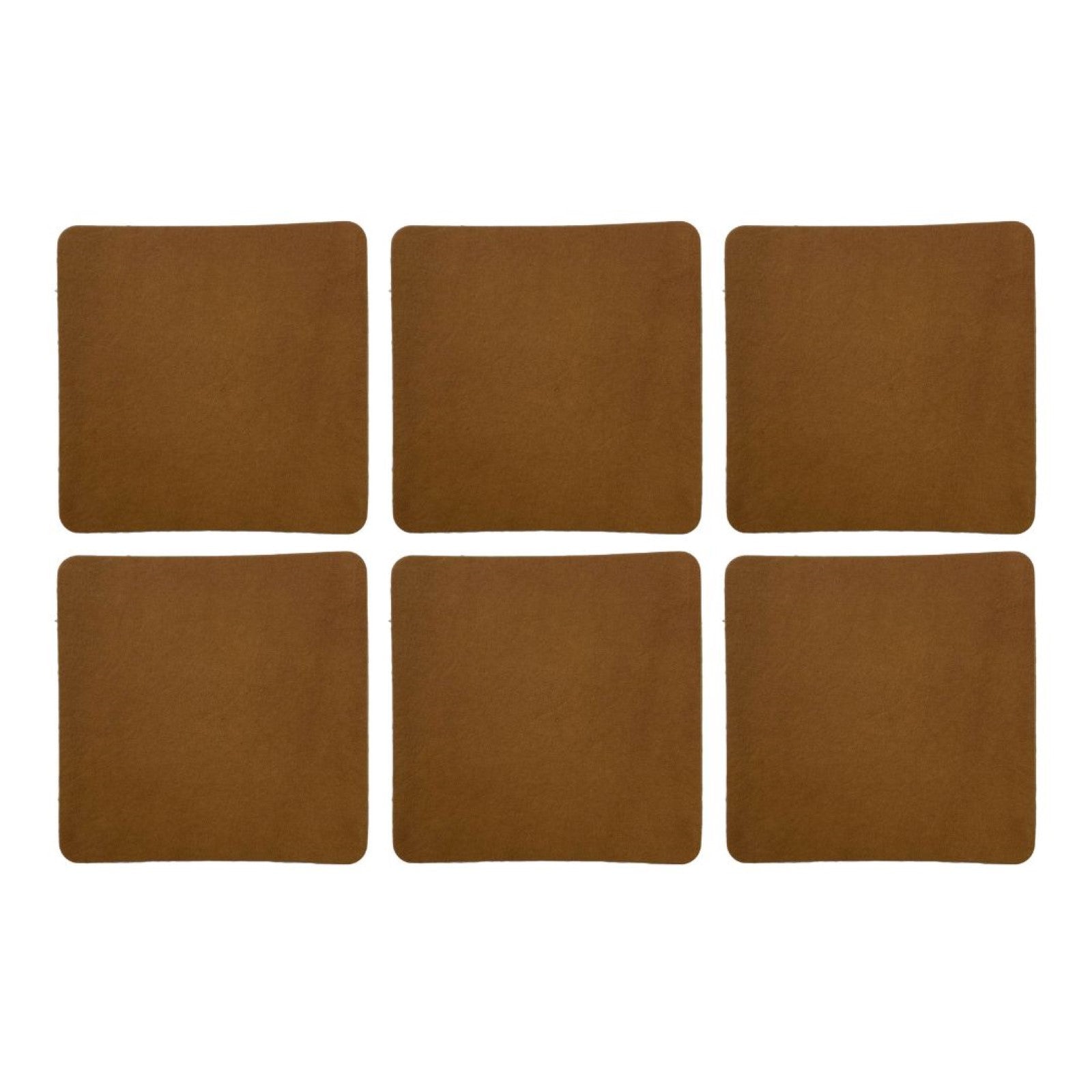 6pk MN Superior Oil Tan Leather Coasters 6–7 oz | The Leather Guy