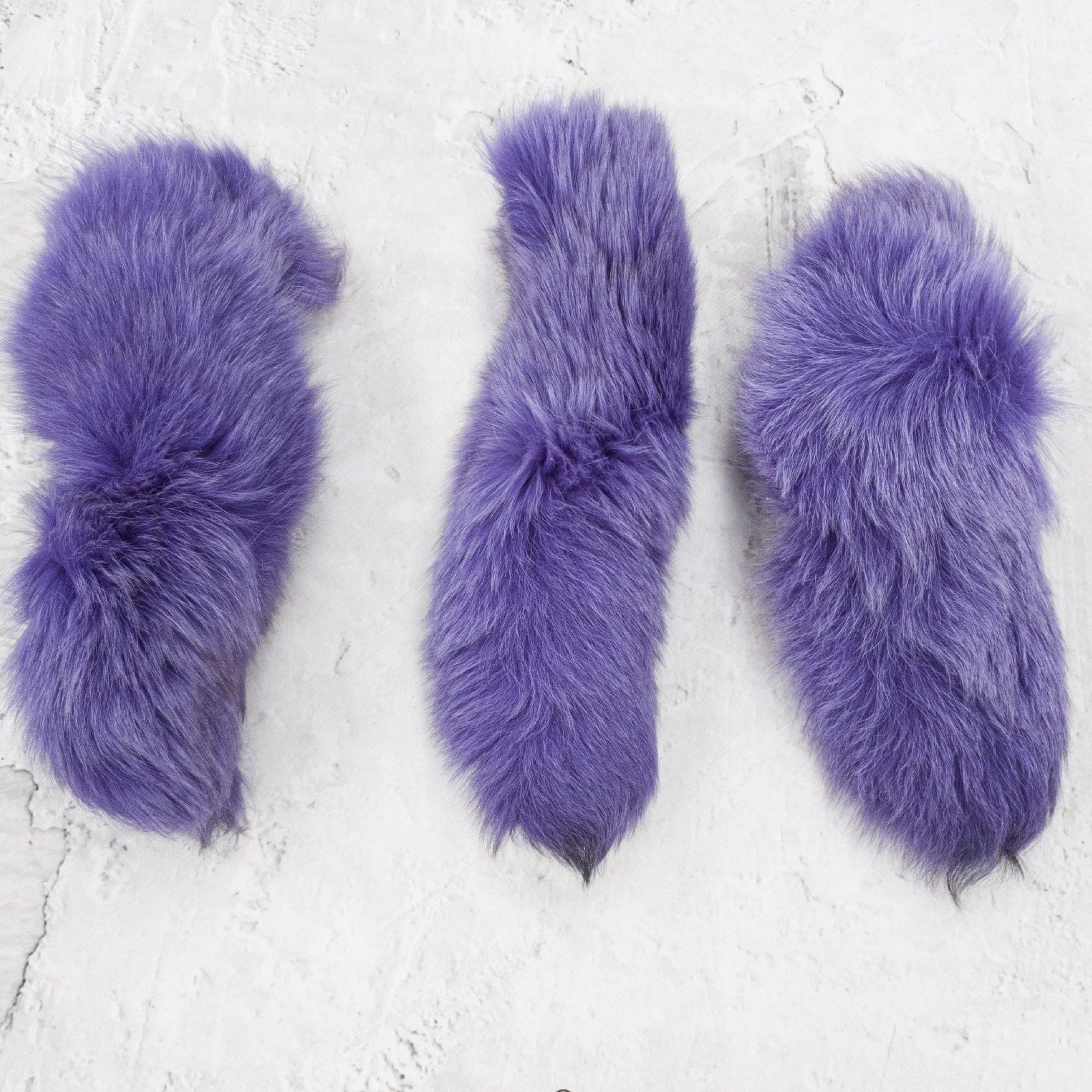 Solid, Genuine Dyed Fur Tails, Lilac / With Pin | The Leather Guy