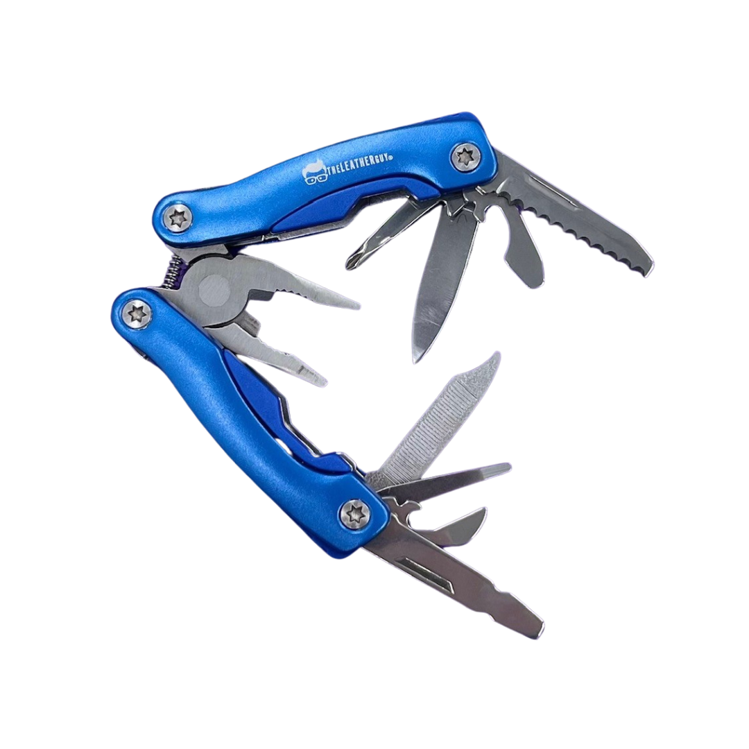 Blue Aluminum Multi-Tool with a Carrying Case, Belt Loop Attachment,  | The Leather Guy