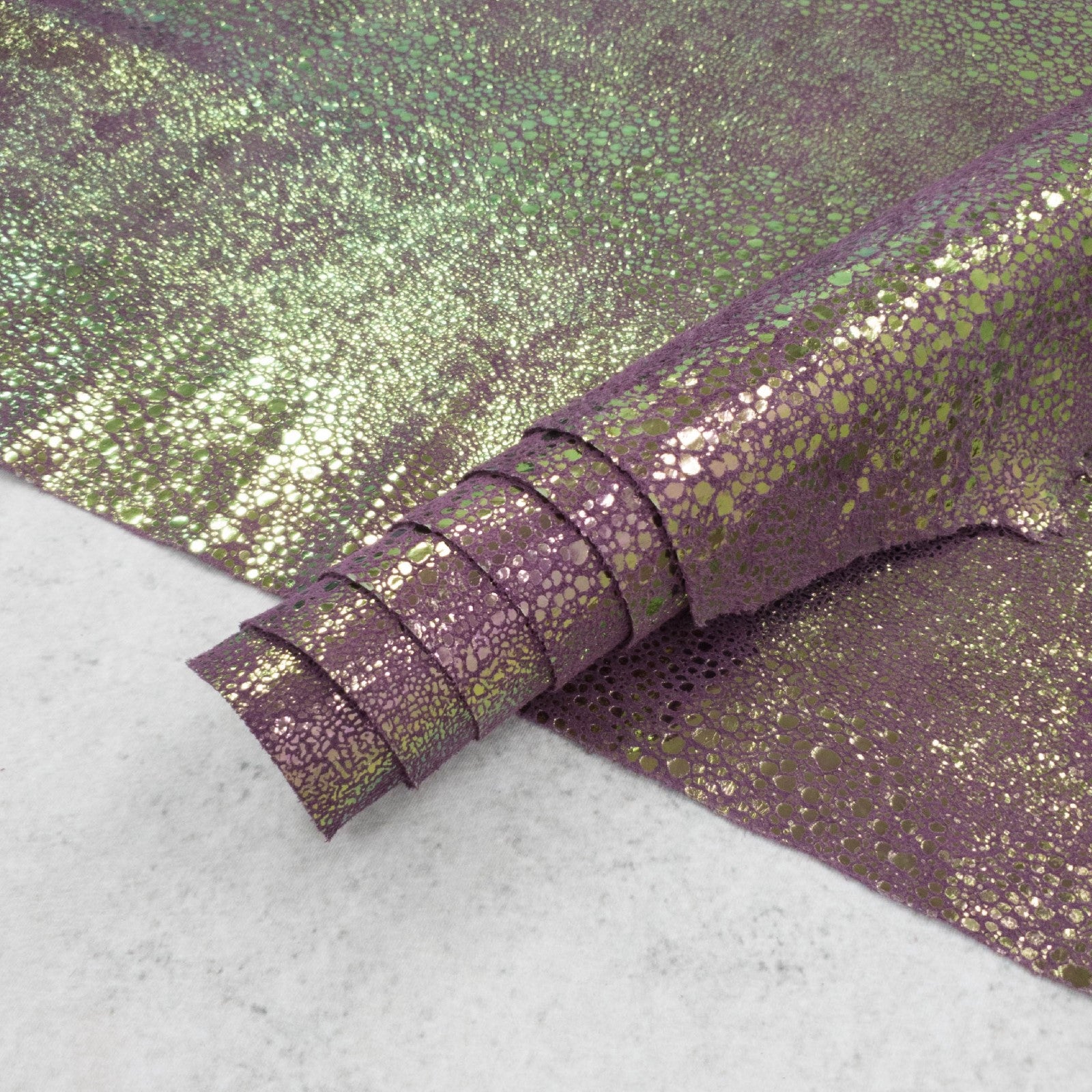 Purple Color Shifting Mermaid 2-3 oz Leather Cow Hides,  | The Leather Guy