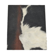 Tri-Colored Black/Brown/Off White Hair on Cow Hide Pre-cut, 8 x 10 | The Leather Guy