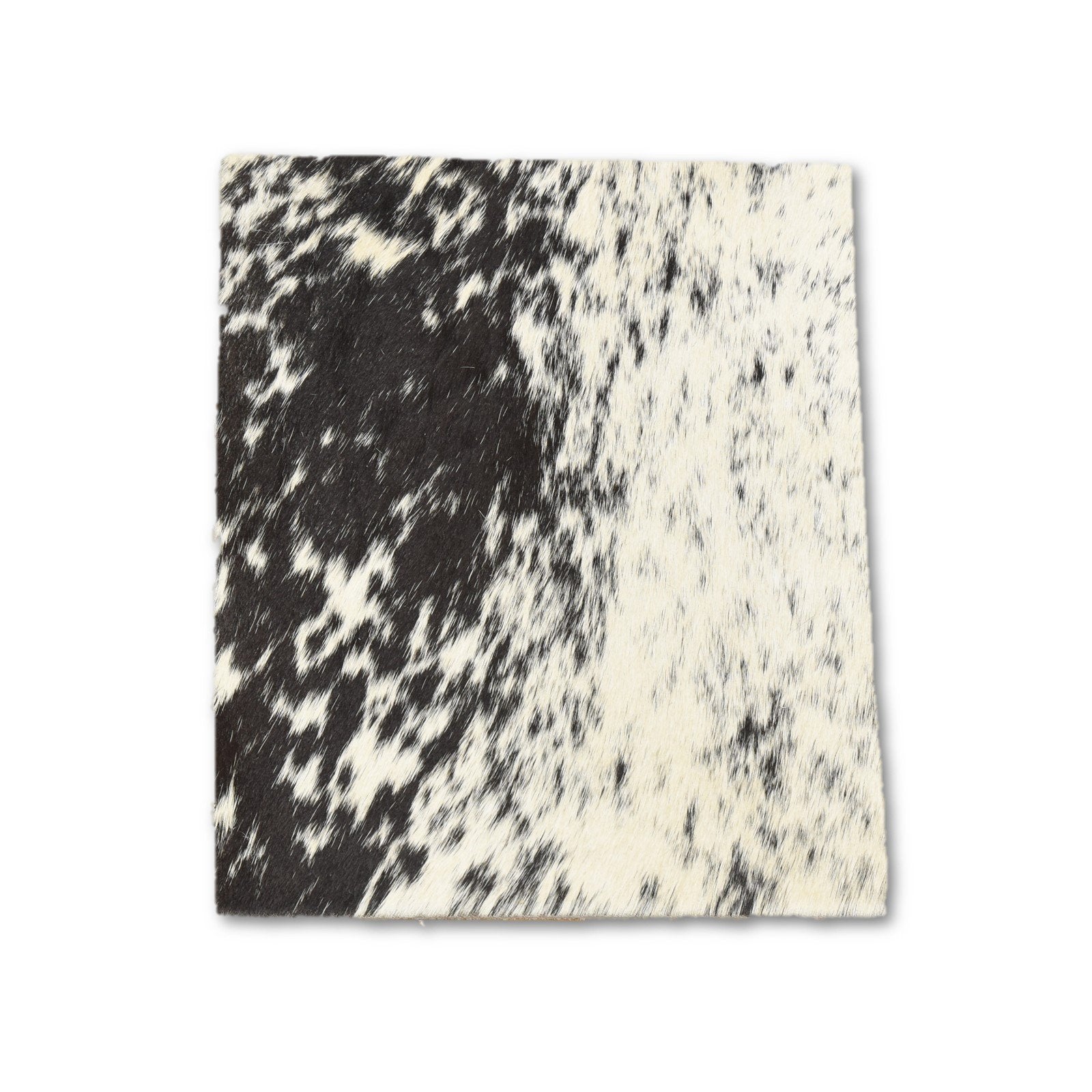 Heavy Spotted Black and Off White Hair on Cow Hide Pre-cut, 8 x 10 | The Leather Guy