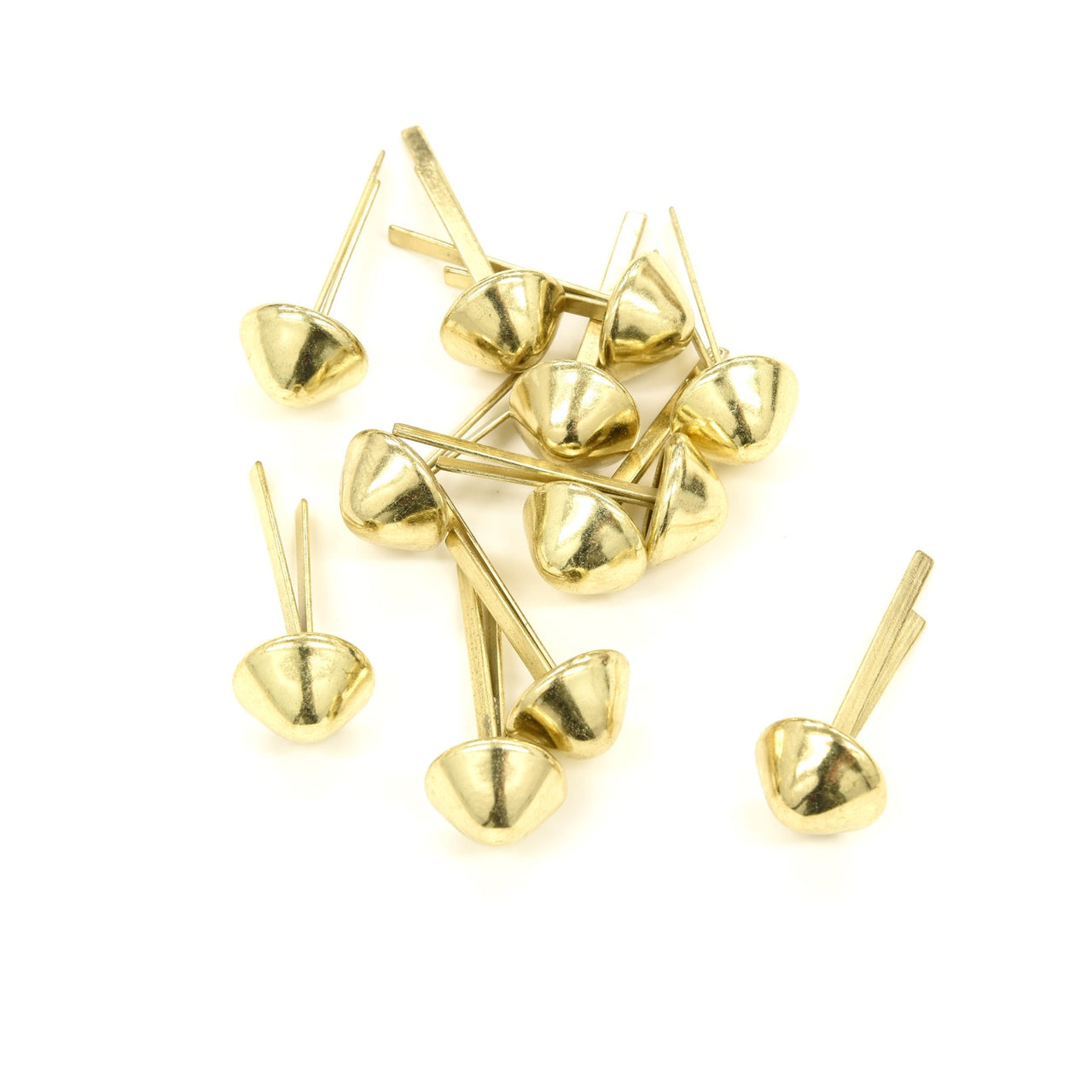 Purse and Bag Feet Brass Plated 12mm x 34mm Cone Brads 12 pack,  | The Leather Guy