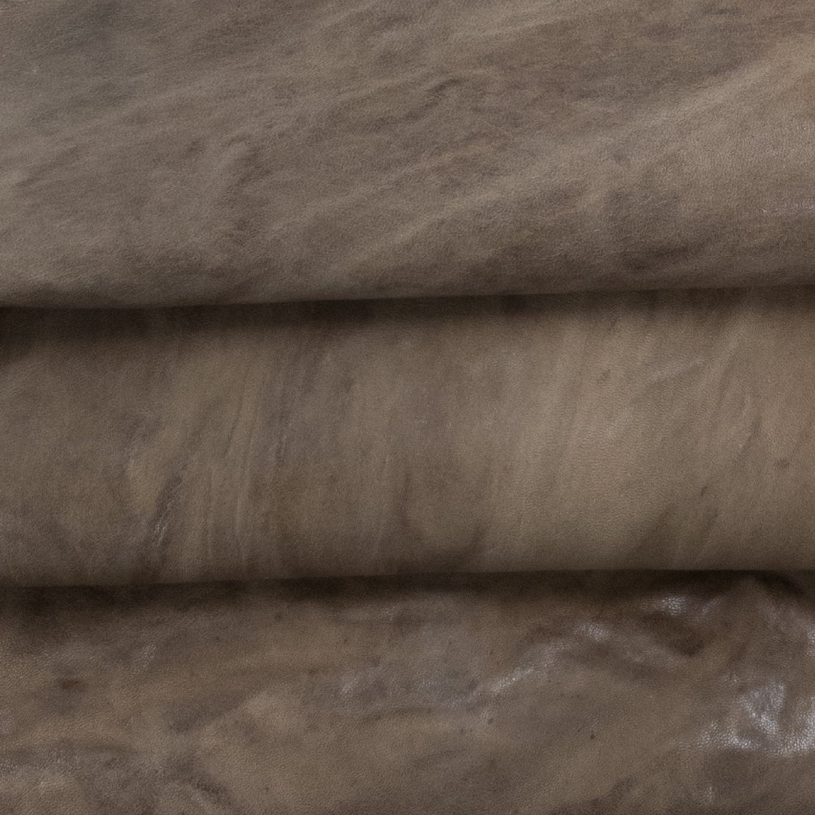 Light Browns,  Vintage Wrinkle Washed, 3-6 Sq Ft, 1-3 oz, Goatskin, Smoked Stone Brown / 3-4 | The Leather Guy